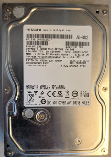 500gb hitachi festplatte hdd - festplatte,