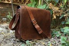 Braune Herren-Aktentasche aus echtem Leder Kuriertasche Schultertasche Laptop...