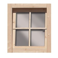 Gartenhaus Fenster Dreh-/Kipp aus Holz Echtglas 28mm naturbelassen Karibu
