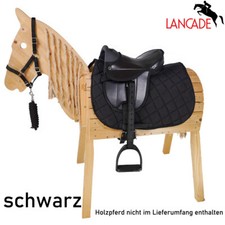 L-Sport Sattel für kleines Holzpferd mit Halfter + Strick schwarz