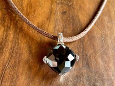 Großer Thomas Sabo Anhänger, schwarz, mit Textilband (52 cm), 925er Silber