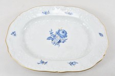 N92Q01- Meissen Goldrand Porzellan Platte blaue Blume 1. Wahl 