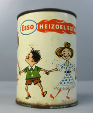 alte Spardose ESSO Heizöl Extra Blechdose Werbe - Öldose Werbung Reklame Vintage