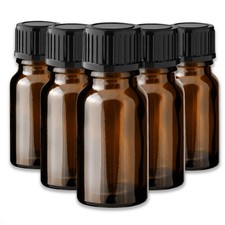 5x Glasflasche braun 10 ml mit