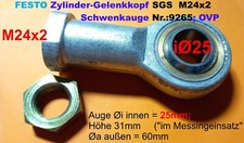 FESTO Zylinder-Gelenkkopf SGS–M24x2 Schwenkauge Nr:9265;Kolbenstange-Aufsatz NEU