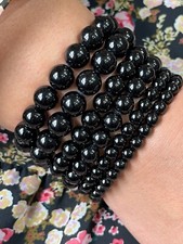 Turmalin Armband Schorl schwarz 6-10mm Natursteine Edelsteine Heilstein chakra