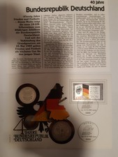 Numisbrief 40 Jahre Bundesrepublik Deutschland, 5 DM und 10 DM in 625er Silber