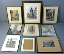 9-tlg. Konvolut alte Bilder u