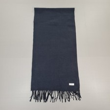 Hermes Schal dunkelblau reines Kaschmir Fransen