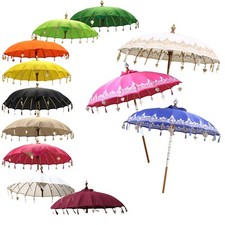 XXL Bali Sonnenschirm Balinesischer Schirm Garten Dekoschirm 2teilig ca 220 Ø cm