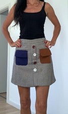 Rock Damen Größe XS Hahnentritt Muster Minirock Midirock