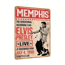 Blechschild Elvis Presley Memphis 1956 30x20cm Retro Nostalgie TE1683