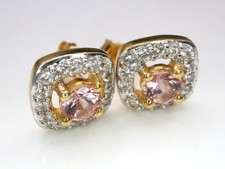 GJ69 * HARRY IVENS IV SÜSSE OHRSTECKER PINK TURMALIN 4mm ZIRKON  925er SILBER/VG