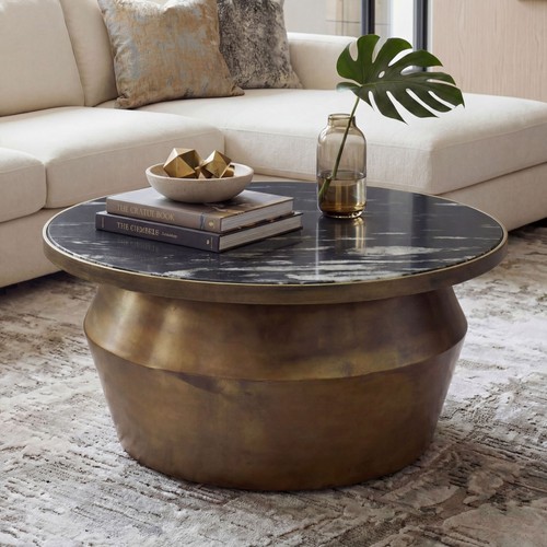 Couchtisch mit marmor platte - couchtisch,