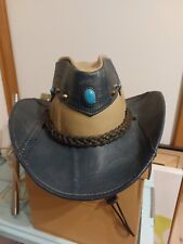 Westernhut, Cowboyhut, Leder, Kopfumfang ca. 59 cm. 