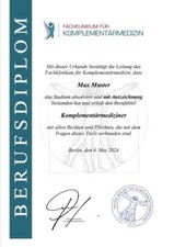 Diplom für Alternativmedizin