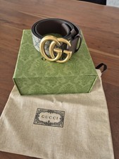 Gucci Gürtel Damen Braun / Gold 100cm mit Originalkarton