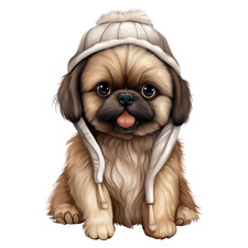 Pekingese Winter Car Decal
