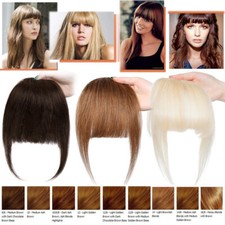 Echthaar Pony Luft Bangs Clip in Haarverlängerung Human Hair Dick Haarteil BLOND