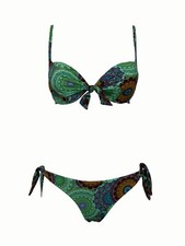 BEACH BRASIL Bikini Damen Gefüttert Muster Grün Art 40-6025L MADE IN ITALY
