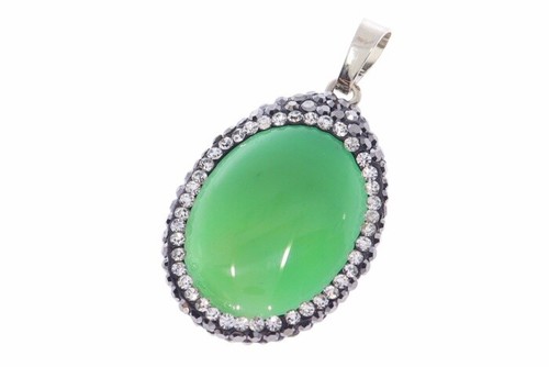 Achat grün cabochon oval - ,