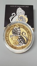 Tudor Beasts Lion of England 2022 2oz Silbermünze Ruthenium Gold limitiert 
