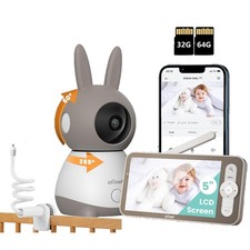 Babyphone with Camera 2K/3MP 5" HD WLAN Video Babyfon with App PTZ mit Halterung
