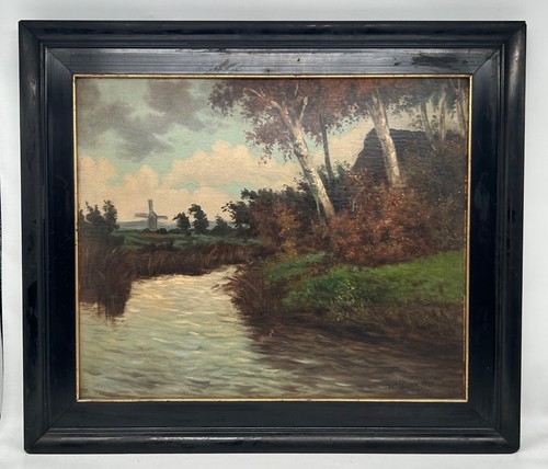 ölbild 1920 herbstlandschaft - Ölbild,