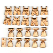 Dirndl und Lederhose 20x Streudeko 2 cm Höhe aus Birkenholz, Tischdeko Bayrisch