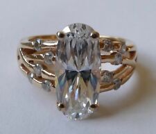 Ring mit 11 Zirkonias 925 Silber vergoldet Vintage 90er Ring silver