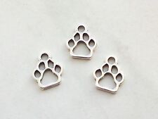 10x Anhänger Pfote 13x11mm Charm Hund Katze Pfoten Tatze Hundepfote Deko Basteln