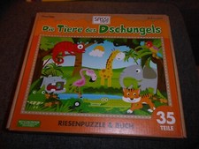 Die Tiere des Dschungels - Riesenpuzzle und Buch - Sassi Junior - 35 Teile