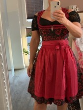Dirndl Wiesnkönig Gr. 36 Rot Schwarz Rosen Komplett mit 2 Blusen - hochwertig