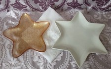Weihnachts Plätzchenteller 2x Porzel.& Glas,Mitteldecke 80x80cm.in Sternendesign
