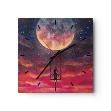 Modern Wanduhr 40x40cm Quadrat