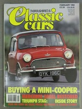Classic Cars February 1992 Mini Cooper Mercedes 300 SL Triumph Stag TR MG Ford 