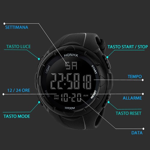 Schwarze digitale uhr - schwarze,