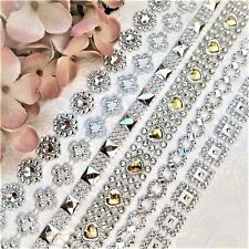 3m Strassband Mix Silber Dekoband Strassborte Strasssteine Glitzerband Basteln