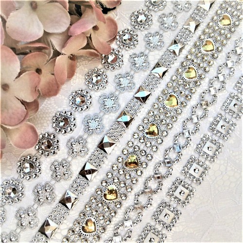 Strassband mix silber - 3m,