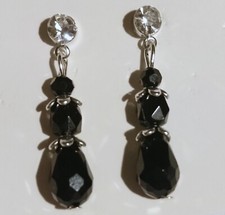 Strass Ohrstecker schwarz