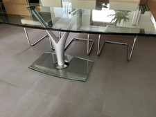 Rolf Benz Glastisch V-Fuß 100*180cm