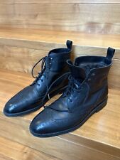 Orig. Steven Smith Berlin Stiefelette Derby-Boot Leder/Lammfell - Gr. 8,5/42,5