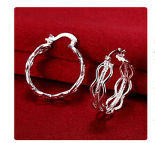 creolen silber 925 groß verschlungen damen neu zirkonia funkelnd elegant 3x3cm