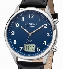 Günstige Regent FR-282 Edelstahl 40 mm Herrenuhr FUNKUHR 5 BAR WR