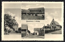 Bockhorn i. Oldbg., Langestraße, Neue Schule, Kirchen, Ansichtskarte 