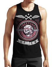 Skull Tank Top neu Rider Vintage Old School Rockabilly Chopper Bike Kult Fun