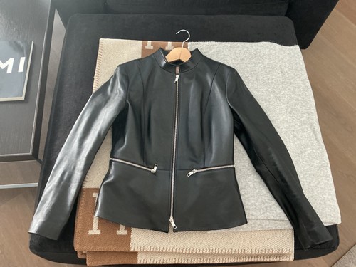 Damen leder jacke schwarz - leder, in