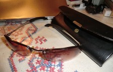 coole Vintage SONNENBRILLE silber mit Klappdose Freizeit Urlaub Sammler Theater