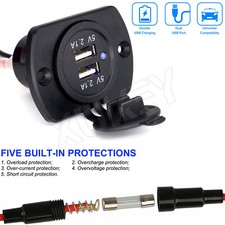 12V 4.2A USB Auto Steckdose Ladegerät Buchse Für KFZ Einbau Zigarettenanzünder