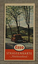 Esso Strassenkarte Mitteldeutschland Landkarte Auto Reise Deutschland Vintage